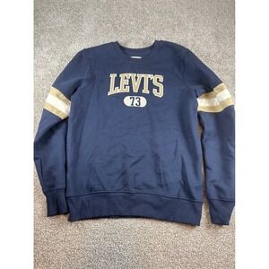 Levi's Kids Blue Crewneck Pullover Sweatshirt with Striped‎ Sleeves XL